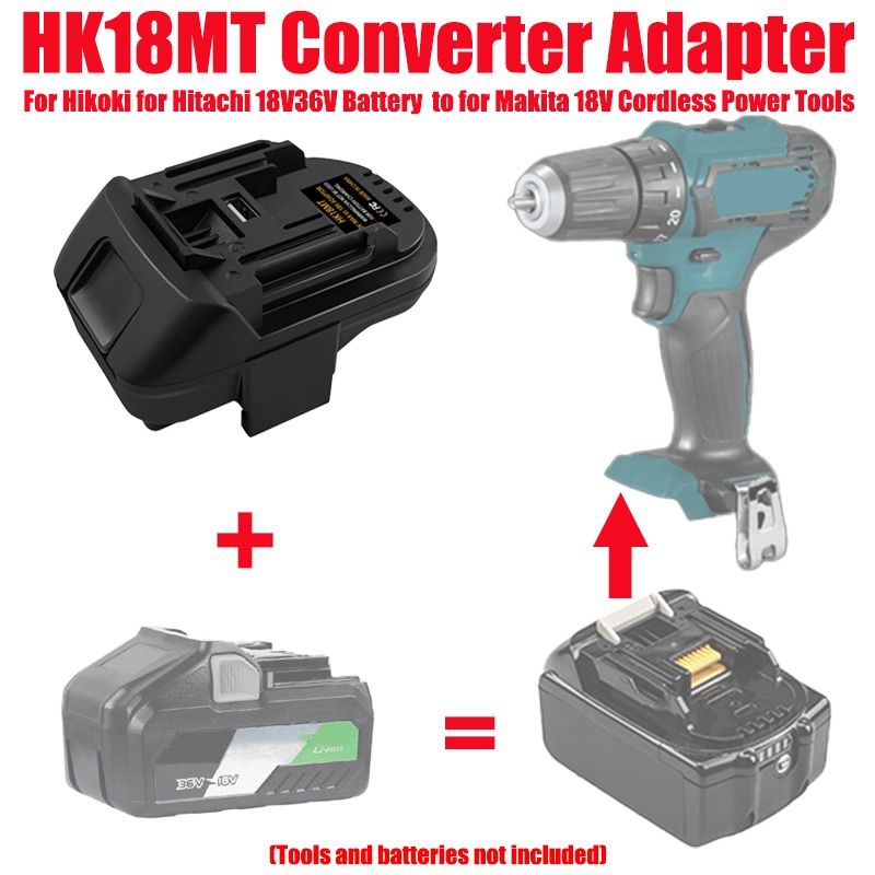 Power Tools Battery Adapter - ALASICKA バッテリーアダプター HK18MT 日立 18V/36V HIKOKI