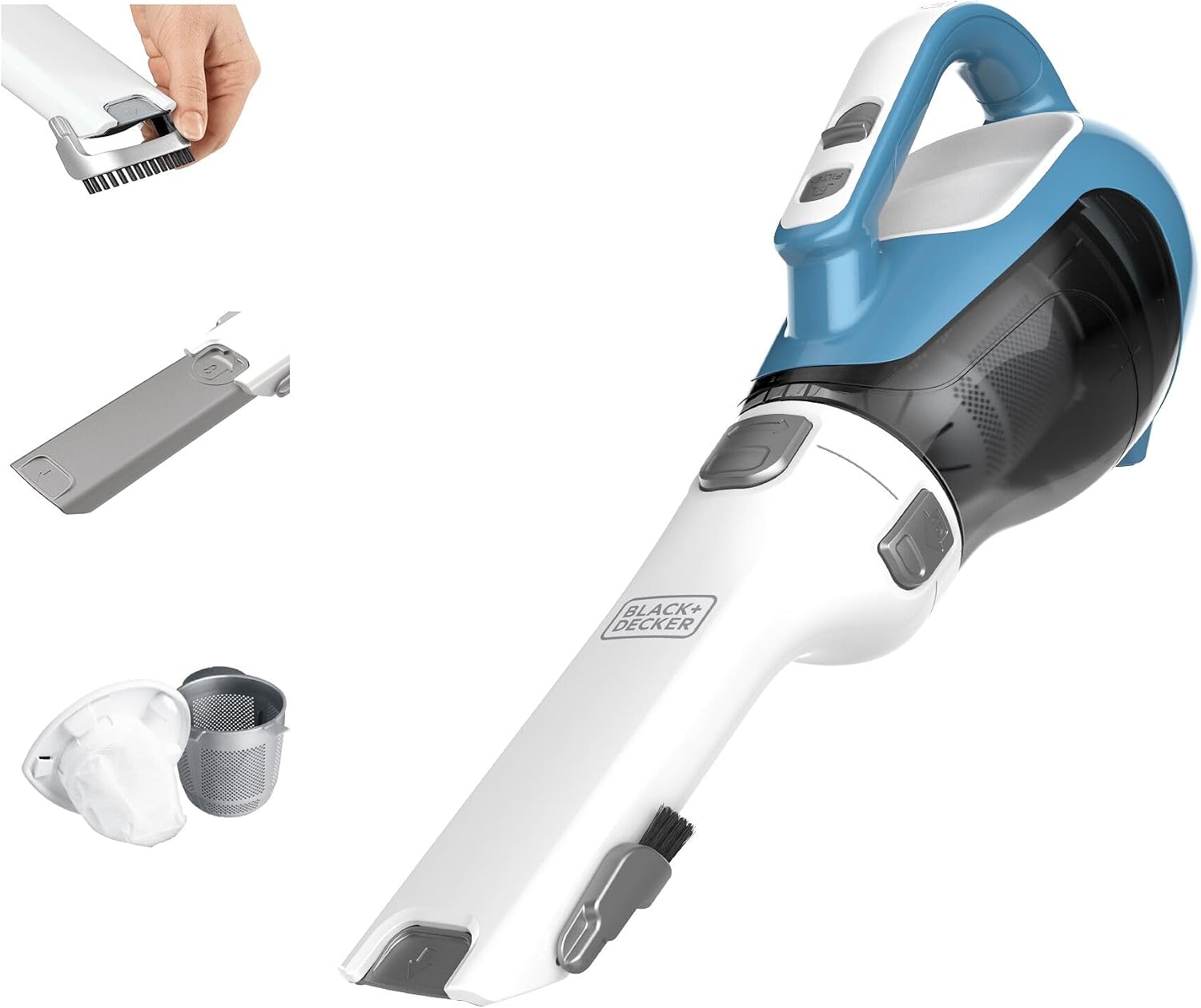 Power Tools Hand Held - 家庭用および車用のコードレスハンドヘルド掃除機、強力な吸引力、隙間ツールと回転ノズル付きのコンパクトなデザイン