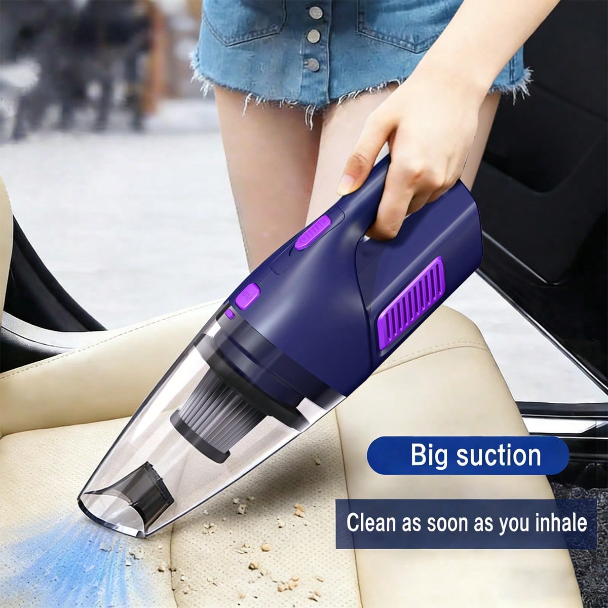 Power Tools Hand Held - CascadeVac ハンドヘルド車用掃除機、強力な吸引力、2000mAh大容量バッテリー、0-200Wの調整可能なパワー、充電ケーブルとロングノズル付属、車、家庭、オフィス用のポータブル清掃ツール