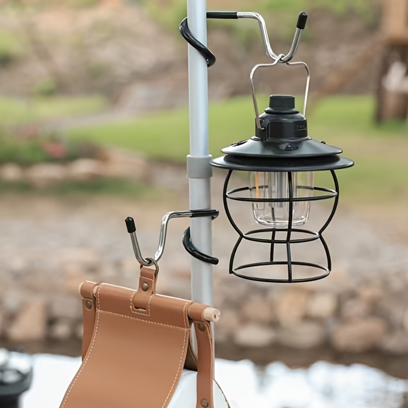 Power Tools Holder - ステンレス製ライトスタンドホルダーフック ポータブルテントポールランプハンガー ハンティングフィッシングランタンハンガー 穴あけ不要のバルコニーフック