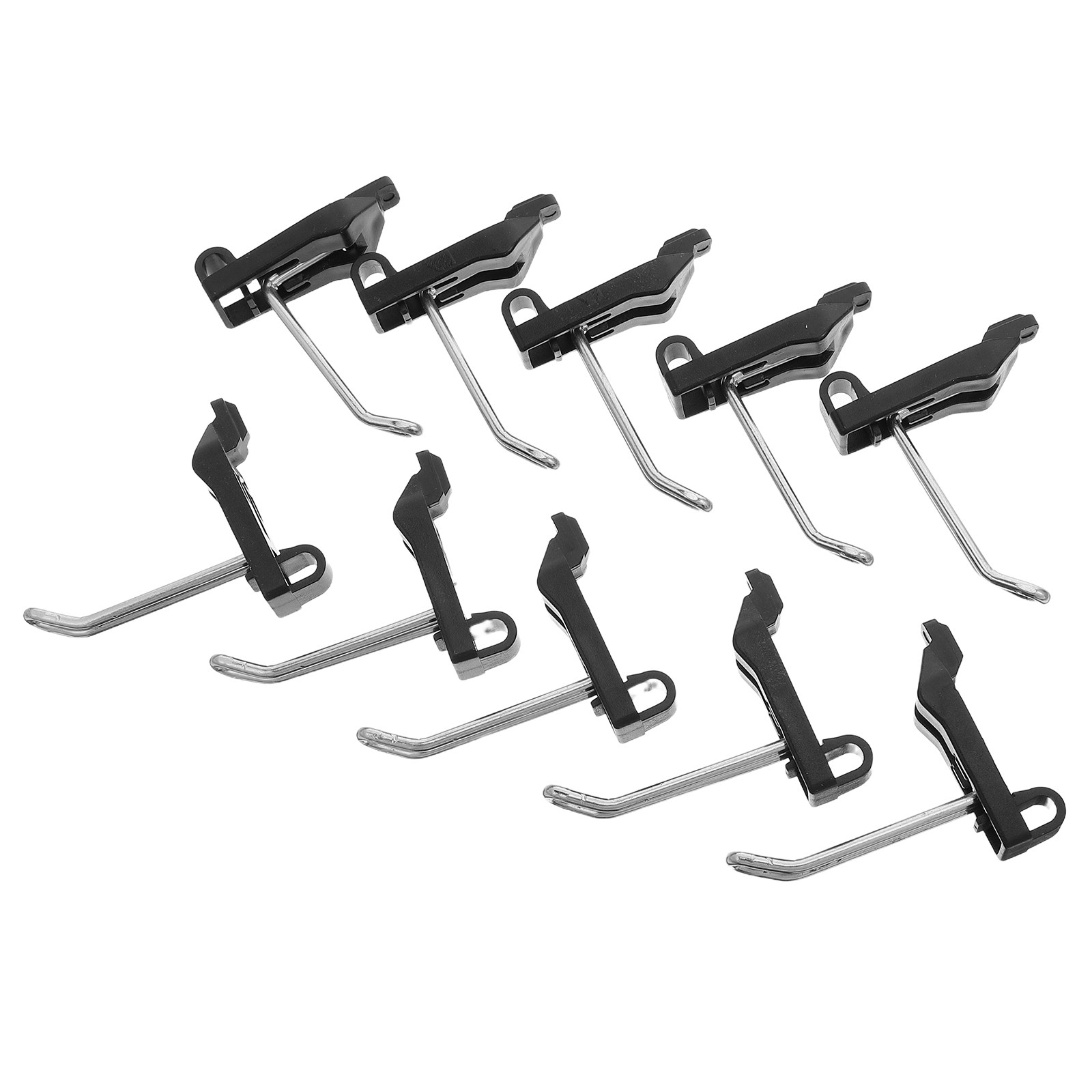 Power Tools Holder - 10個入り頑丈なスロット付きペグボードフック、金属製ペグボード用壁掛けツールホルダー、プライヤー、電動工具ラック、ガレージ、作業場用
