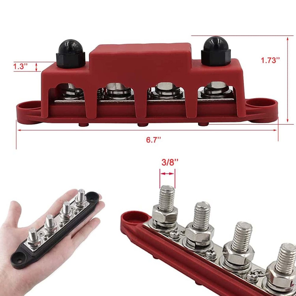 黒赤 12V 250A バスバー スタッド端子台電源分配器自 - Power Tools Distributor のレビューと価格