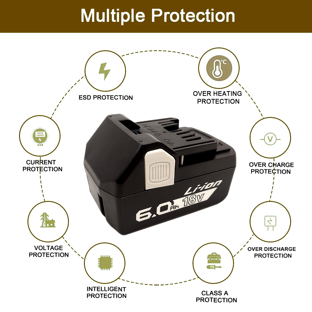 18V電動工具用リチウムイオンバッテリー 6000mAh 大 - Power Tools Hikoki のレビューと価格