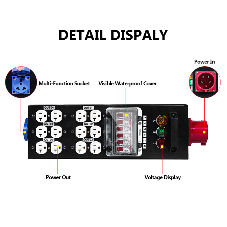 三相五線式ステージ照明電源分配ボックス 長方形電源分配器 ヨ - Power Tools Distributor のレビューと価格