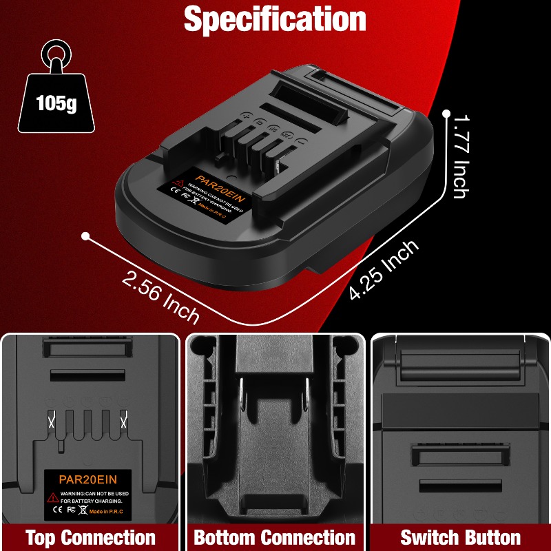 HAKSINKY PAR20EIN 電動工具バッテリーアダプ - Power Tools Battery Adapter のレビューと価格