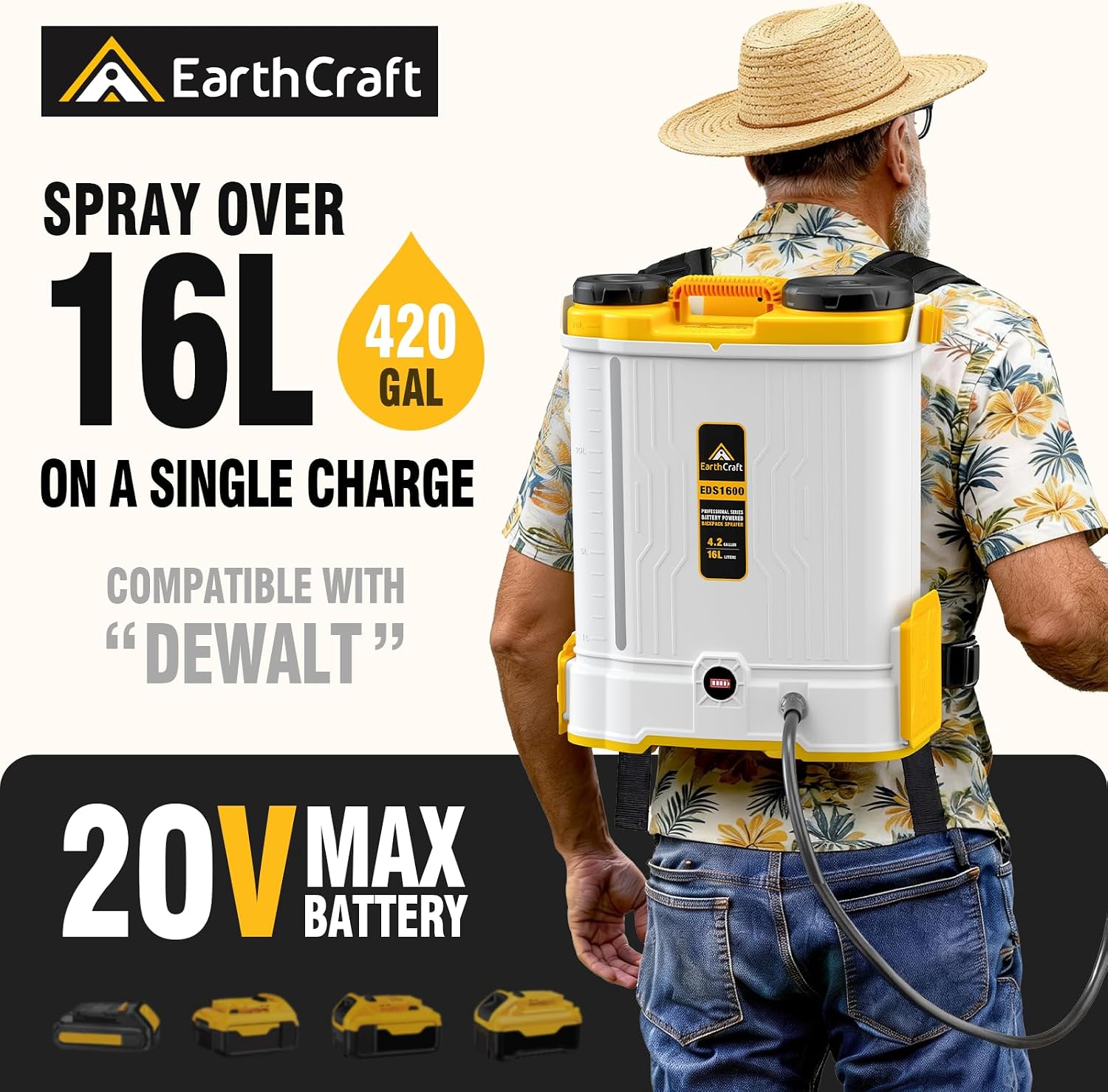 4.2ガロンバッテリー駆動のバックパックスプレーヤー、DeW - Power Tools Yard のレビューと価格