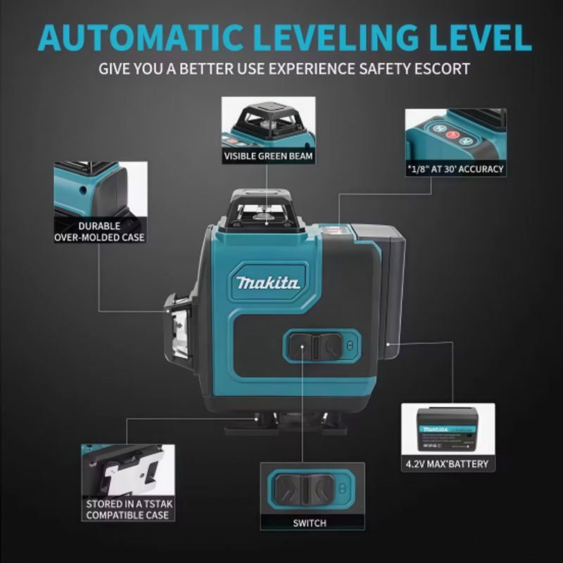 マキタ高精度グリーンレーザーレベラー360 °   水平・垂 - Power Tools Green のレビューと価格